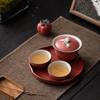 Sushic Ceramic Persimmon Ruyi Kung Fu Tea Set