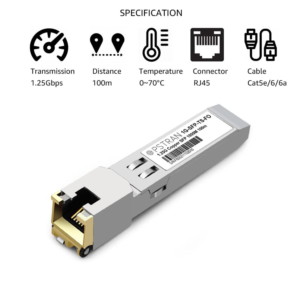OPSTRAN 1000BASE-T SFP RJ-45 Copper Transceiver Module Compatible with Fortinet FS-TRAN-GC, FG-TRAN-GC, and FR-TRAN-GC, Cat 5e/6/6a, 1000Mbps, 100m