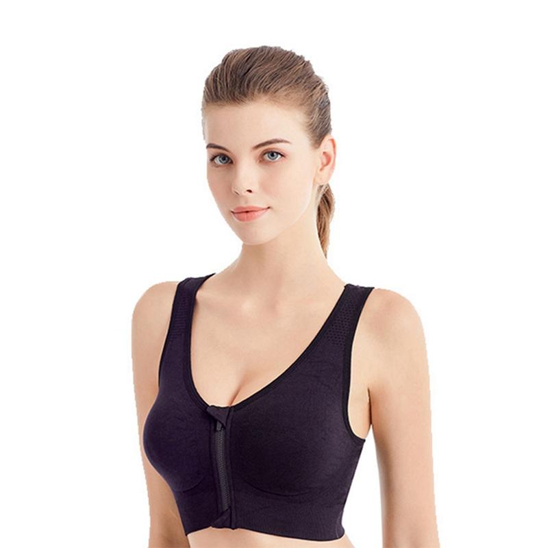 Damski sportowy biustonosz plus size zapinany z przodu