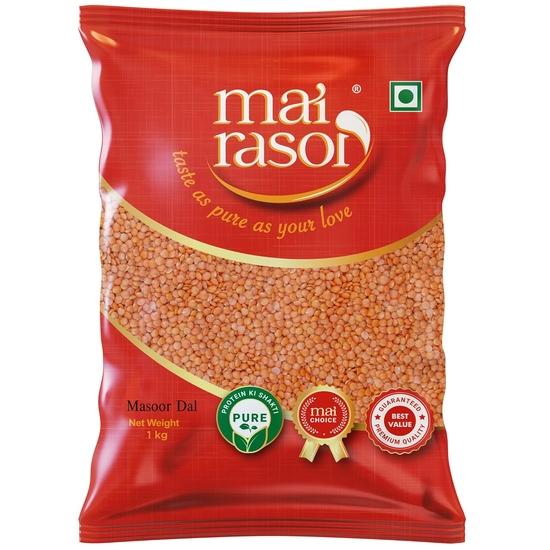 MAI RASOI Red Masoor Dal Split Unpolished 1Kg Pouch