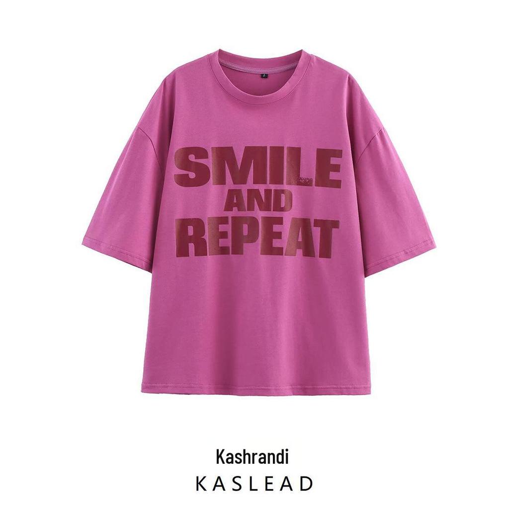 2025 Spring Women's European & American Style Versatile Print T-shirt