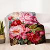 Stained Glass Rose Flannel Blanket,Lightweight,Office Blanket,Sofa Blanket,Comfortable Blanket