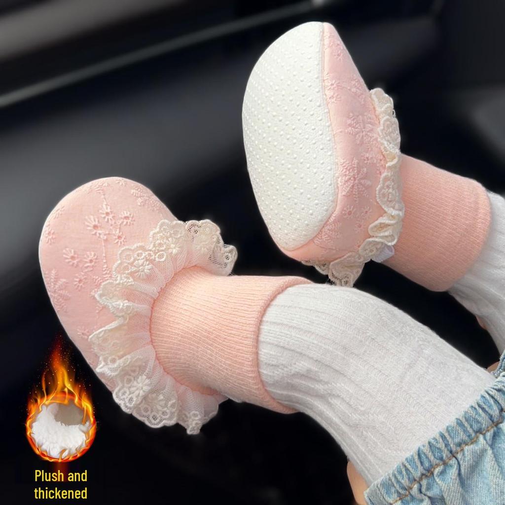 Plush Baby Shoes 0-1 Year, Soft Sole, Warm, Anti-Drop, for 6-12 Months, Spring/Autumn/Winter