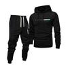 Men's Printed Hooded Sweatshirt And Sweatpants Casual Sports Suit