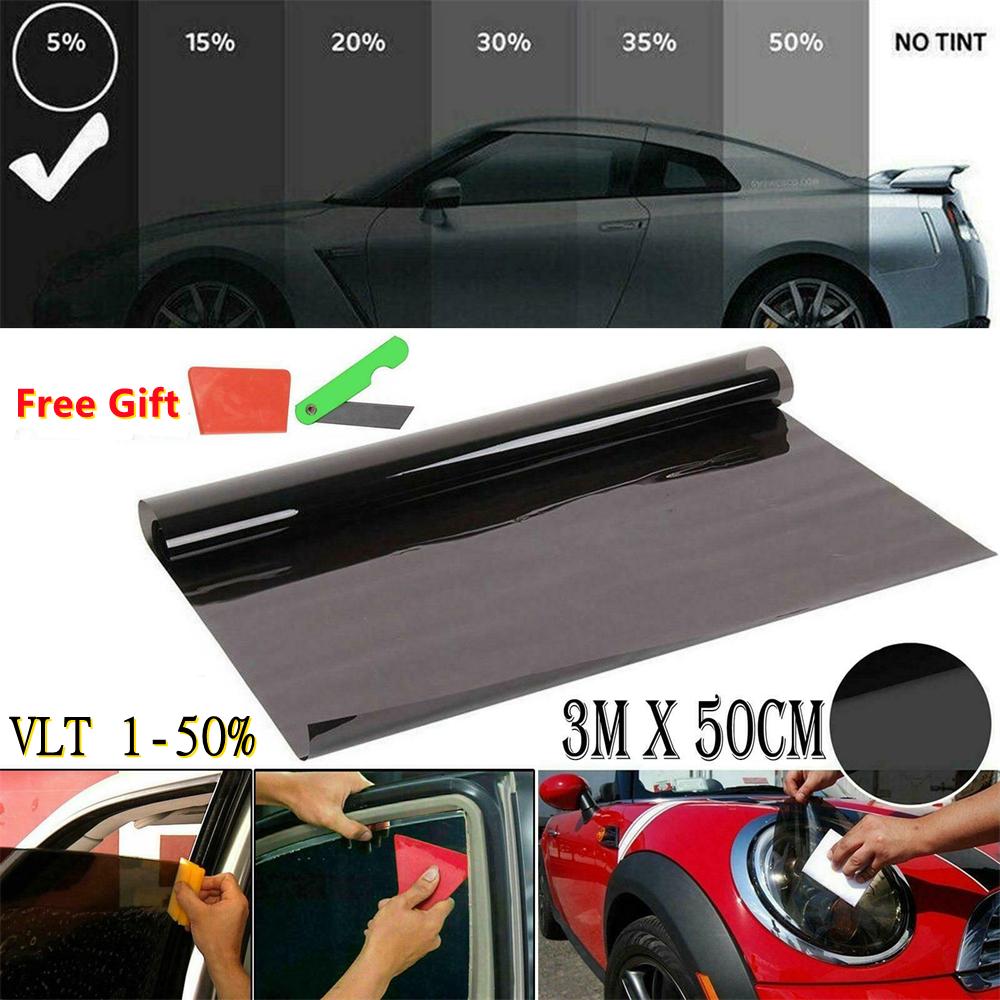 

Віконна плівка та; Сонцезахисний навіс Захист безпеки Автомобільна плівка для вікон Тонування Чорна плівка для тонування вікон автомобіля Наклейка на скло 50percent VLT
