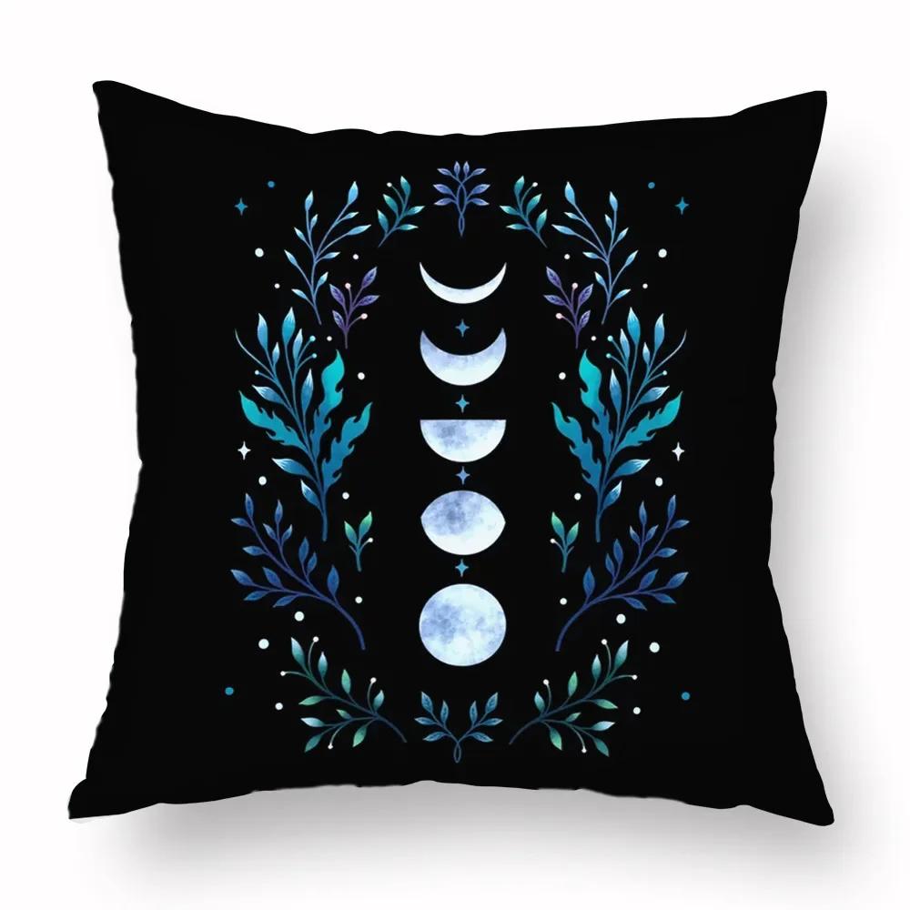 Vikama Moon Phases & Magical Creatures Pillow Covers Pattern Cushion Cover Suitable For Sofa Bedroom Car Pillow Cover Decor