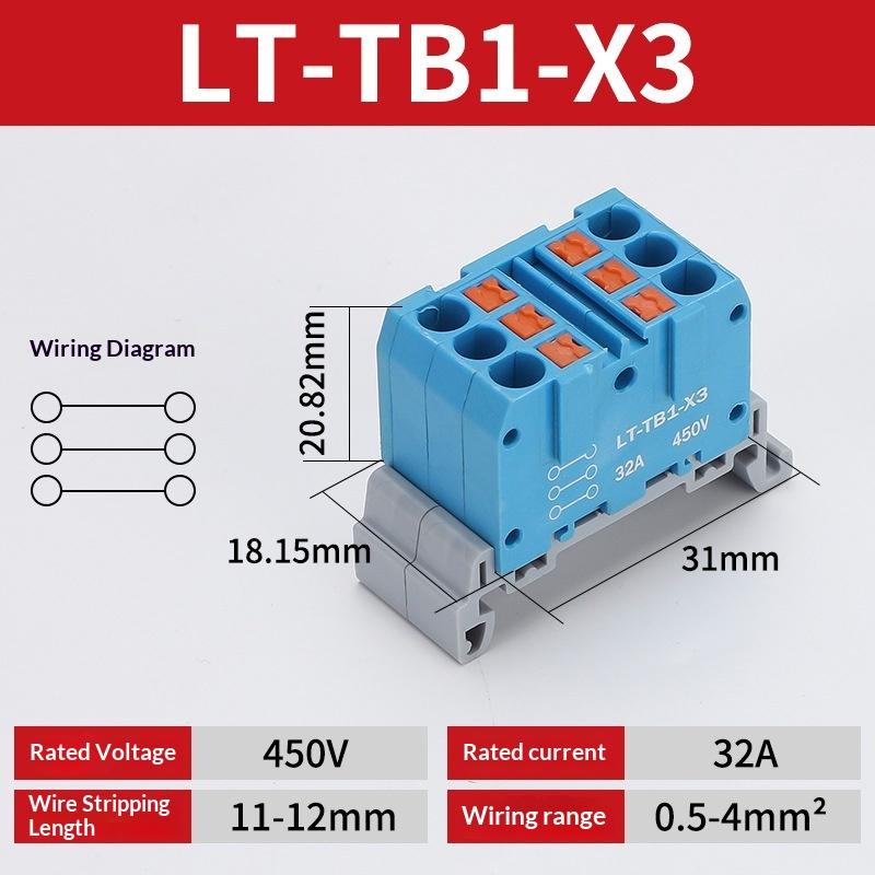 Splicing Din Rail Push In Spring Terminal Block, Multi Input Multi Output Wire Connector, Quick Connection Terminal Block
