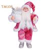 Christmas Santa Doll Decoration 12-Inch Plush Standing Santa Holding Gifts Figure Christmas Party Supplies for Home Desk Bookshelf Windowsill Decor