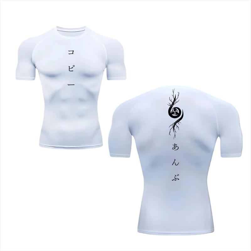 Compression Shirts for Men Breathable Stretchy Gym Workout Running T-shirts Summer Quick Dry Tees Sweat Absorbing Short Sleeve Tight Fit