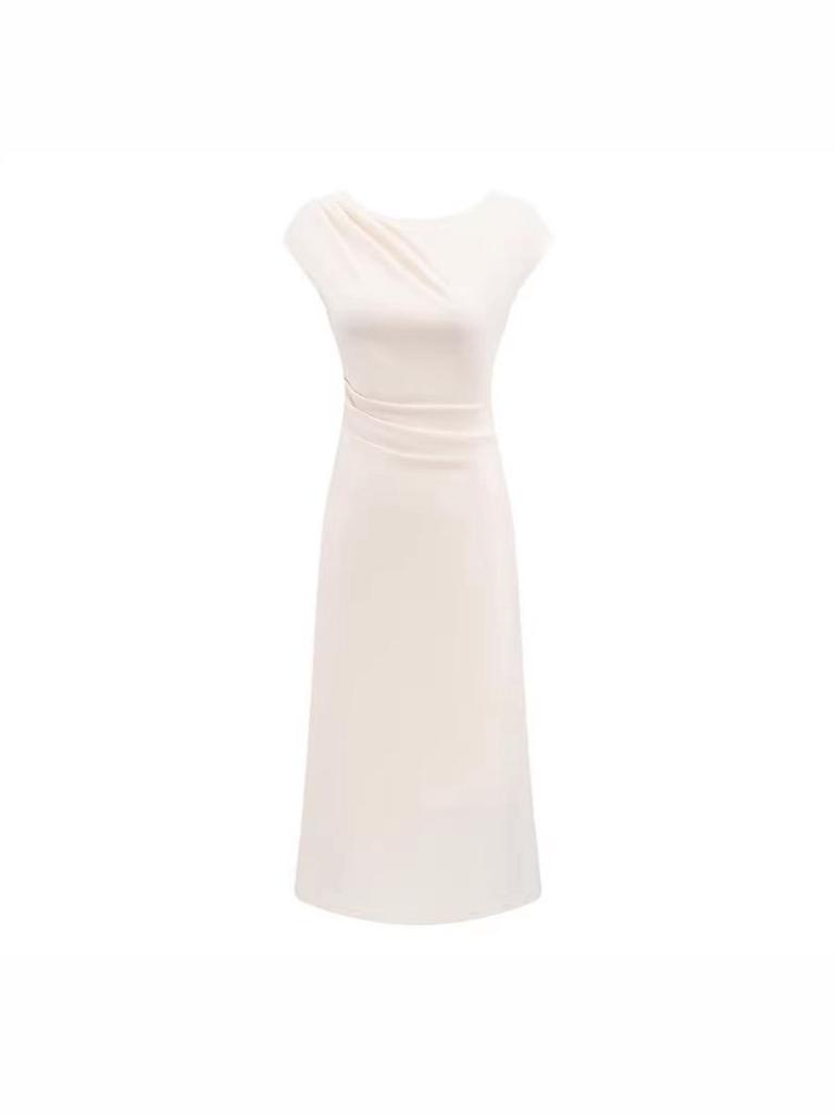 Elegant Waist-Cinched Sleeveless Dress: Stylish, Slimming, and Chic Long Skirt for Women