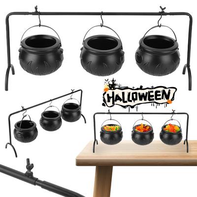 Sada 3 servírovacích misek na čarodějnice na stojanu Plastový kotlík na cukroví Pocus pro domácí kuchyňskou párty Halloweenská dekorace