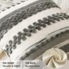 Gray Boho Throw Pillow Cover 18x18 Decor Cushion Cases Multicolor Striped Chenille Pillow Cover Accent Pillowcase for Sofa