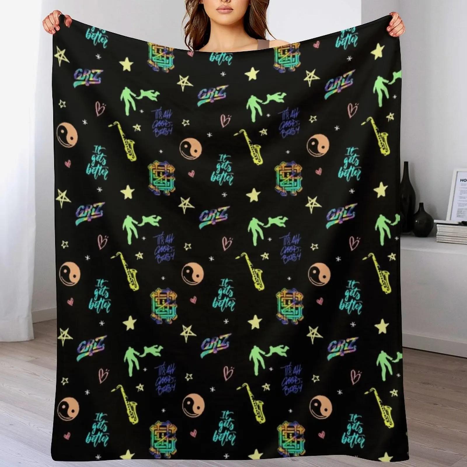Griz Pattern in Color Throw Blanket All Weather Soft Throw Blanket for Sofa 102x76cm(40x30in)