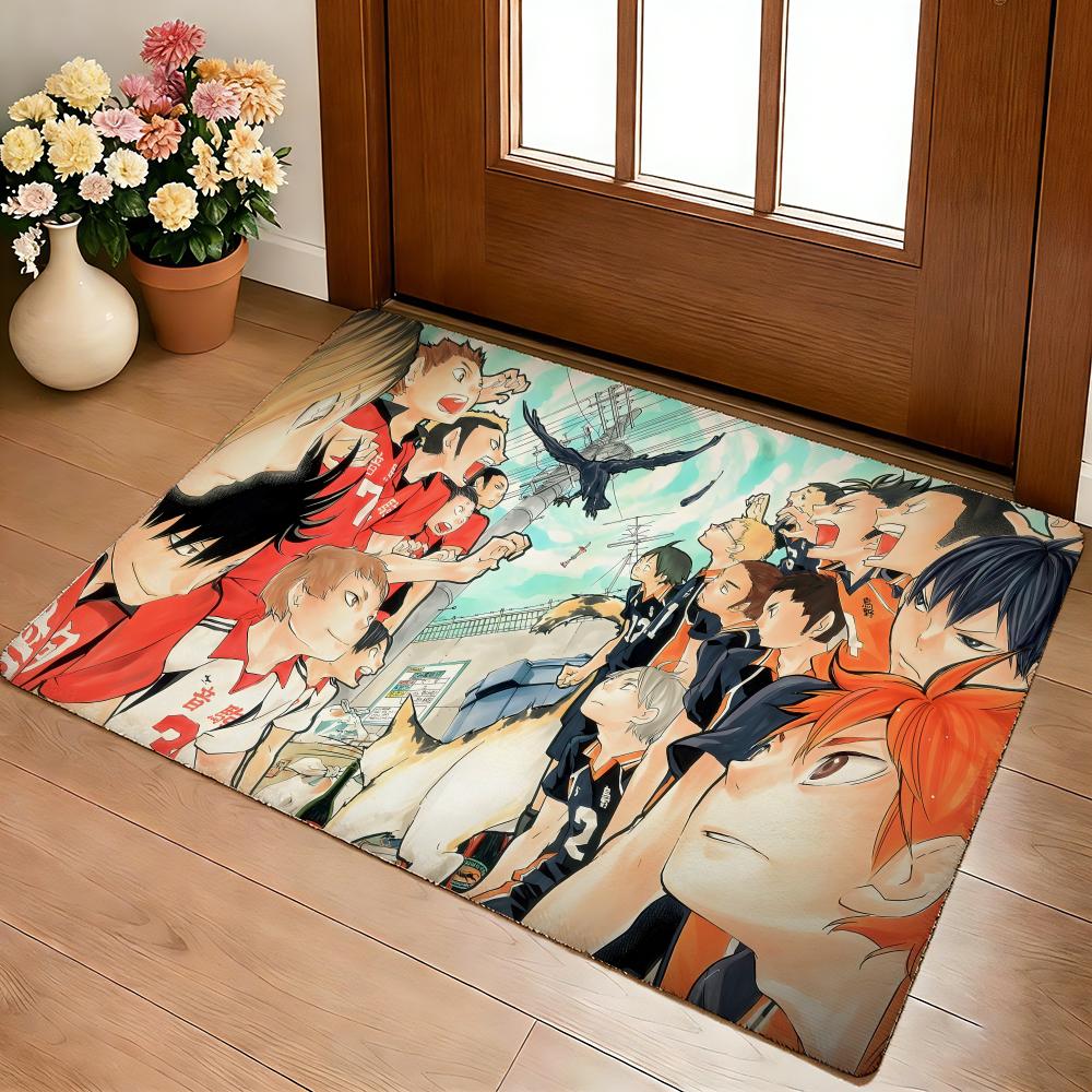 Anime Cool H-HaikyuU Floor Mat Cozy Flannel Soft Thick Non-Slip Mat For Living Room Bedroom Kitchen Decor Rugs