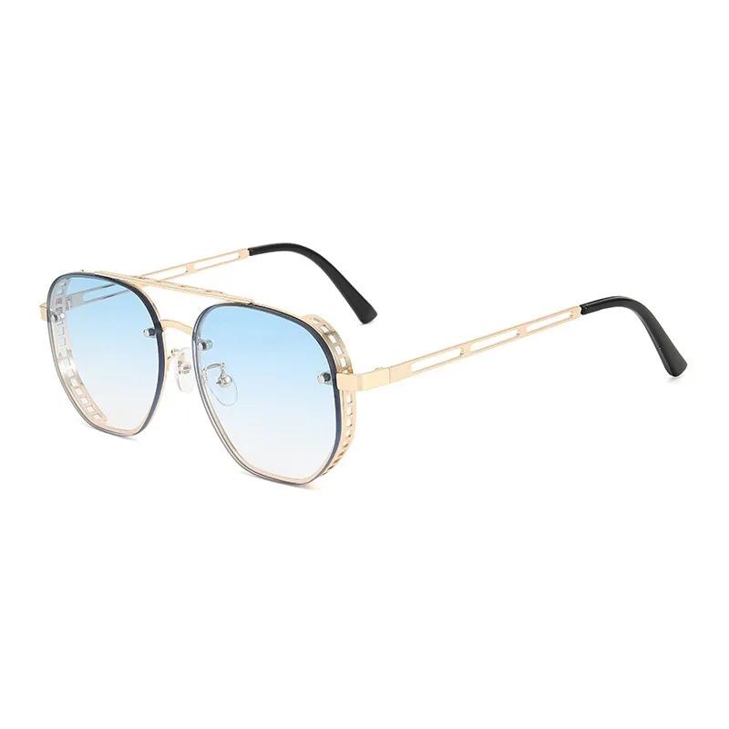 Trendy Classic Fashionable Double-beam Metal Sunglasses for Men Women High-end Simple and Versatile Sunglasses Outdoor Eyewear