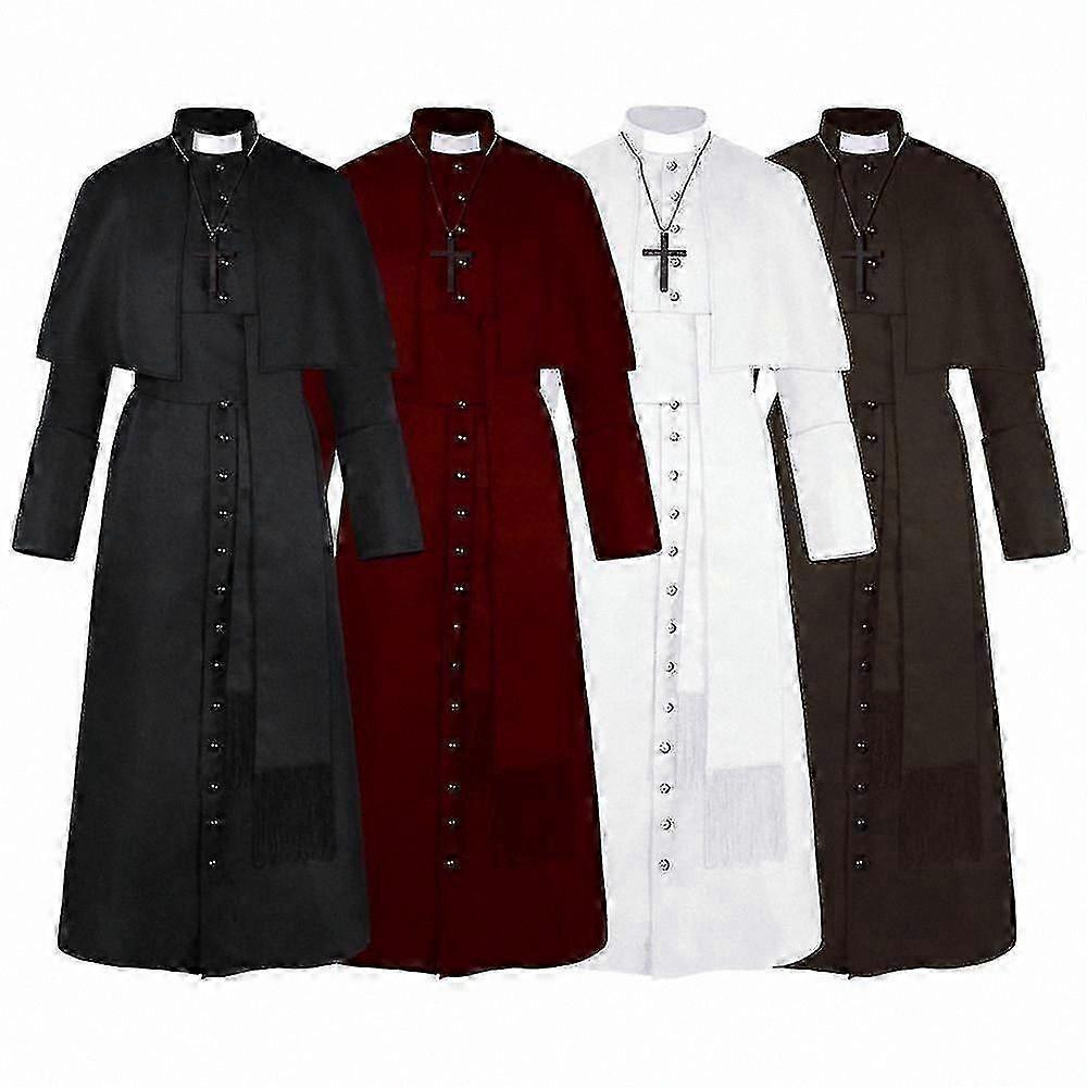 Costume da Sacerdote Medievale per Halloween Outfit Cosplay Retrò