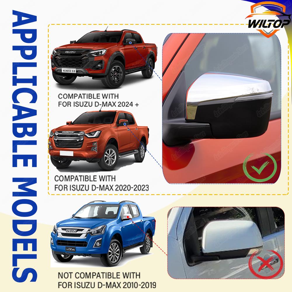 Speildeksler for ISUZU D-MAX V-Cross DL40 AT33/35 2025 2025 Sidespeildeksler ABS Matt Svart Bil Eksteriør Tilbehør