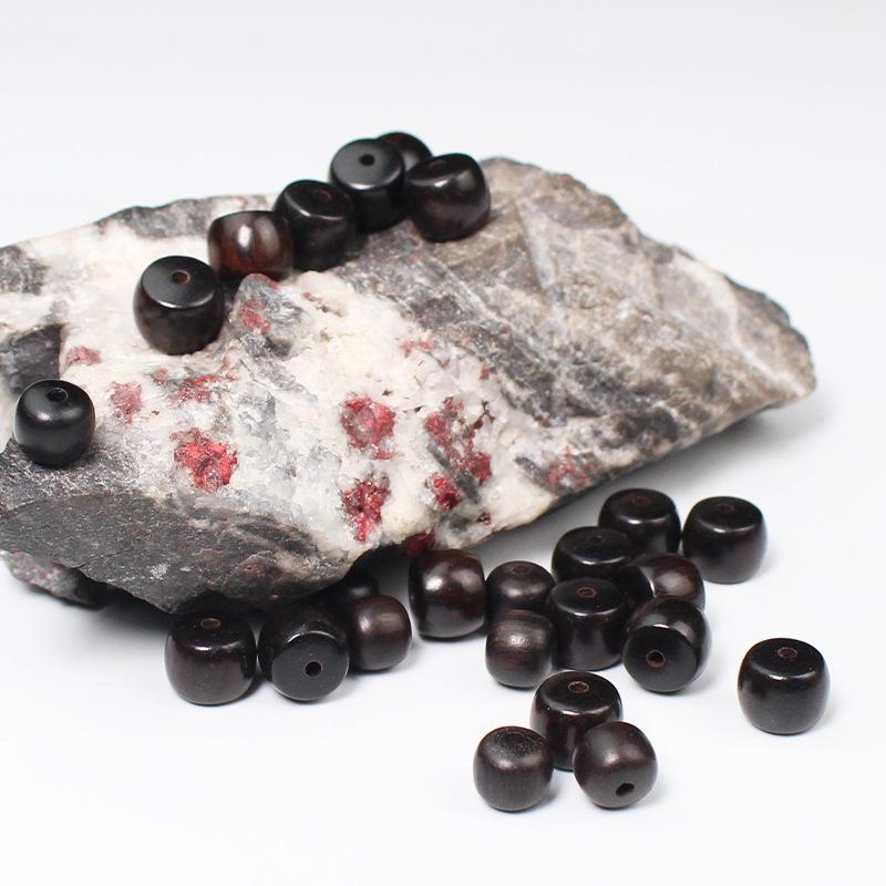 Ebony Barrel Beads: DIY Hand String Accessories, Purple Sandalwood Buddhist Beads, Old Ebony Material.