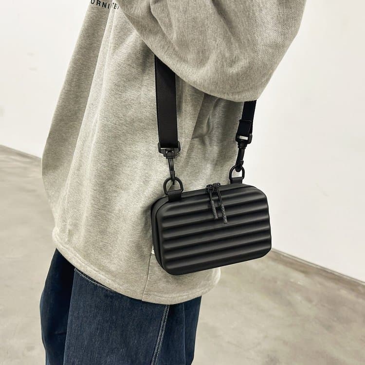 Borsa a tracolla messenger rigida a righe
