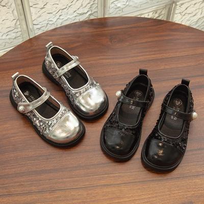New Leather Shoe Fashion Simple Sequined Girl Shoes Sweet Retro Exquisite Sandal Elegant Lightweight Non Slip Soft Princess Shoe
