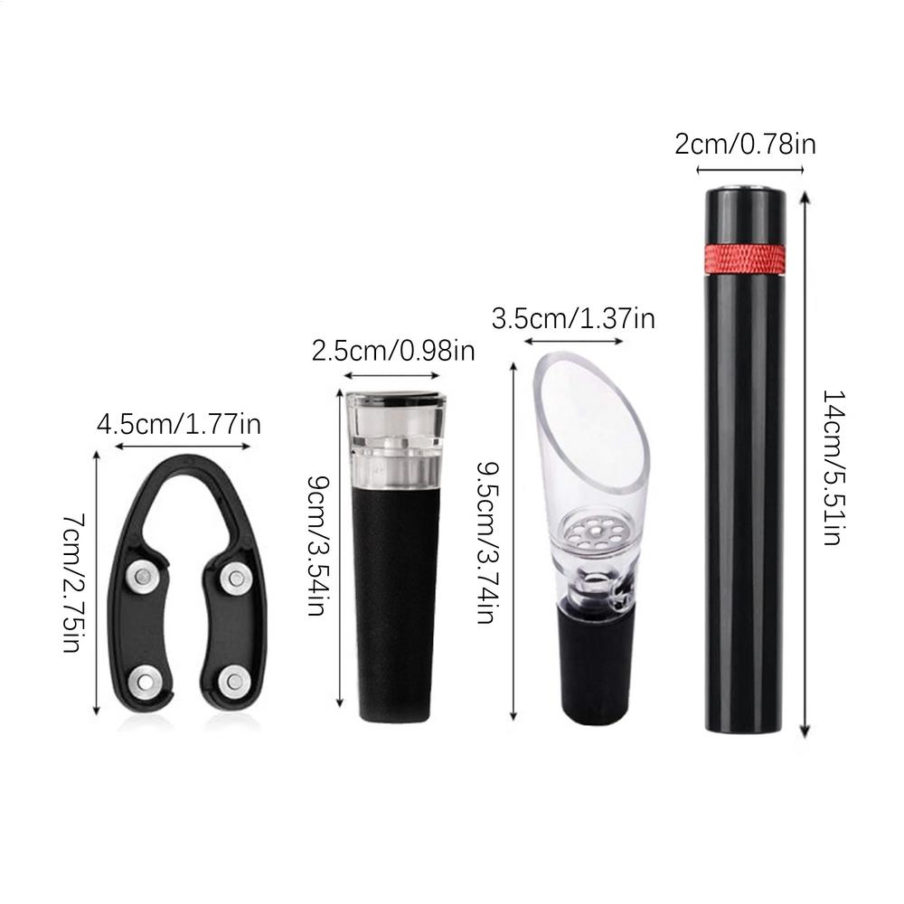 

Wine Opener Manual 4-Piece Air Pressure Aluminum Alloy Tool Kitchen Wine Opener For Halloween Kitchen Home Bartender Adults Beer