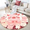 Pig Pattern Round rug,Carpet Rug for Living Room Bedroom Playroom ,Non-slip Floor Mat,Holiday Gifts and Birthday Gifts.