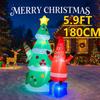 5.9FT LED Lit Inflatable Xmas Yard Decoration Christma Tree Gnome Set Outdoor Lawn Garden Supplies Home Decor Ornaments Toy Gift