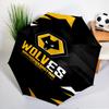 Ombrello Automatico Stampato con Emblema del Wolves Football Club, 8 Stecche per Viaggio, Campeggio, Ombrello Casual, Regalo Essenziale per la famiglia e gli amici