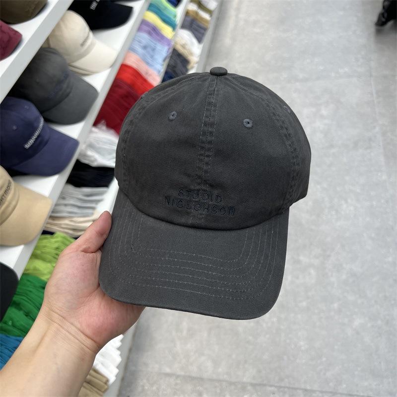 

Peaked cap unisex new spring and autumn summer deep top showing face small sunscreen sunshade wide brim baseball hat M（56-58cm） серый