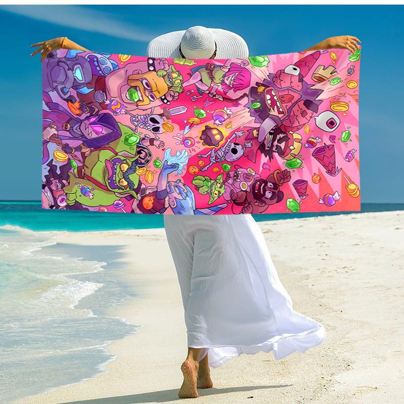 Ultra-Soft Beach Towel with Clash Royale Theme,Ideal for Pool - Camping, Diving - Perfect Travel Essential, Vibrant Beach Towel.