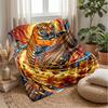 Tiger in Autumn Leaves Theme blanket Lightweight Warm Flannel Blanket Decorative Throw Blanket for Home Decoration