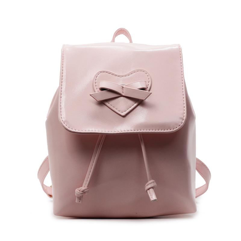 Bow double shoulder small bag women's bag new trendy fashion backpack cute portable shoulder bag schoolbag