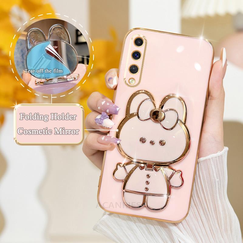 A 50 70 30 Luxury Plating Mirror Holder Case For Samsung Galaxy A50 A70 A20 A30 A10 A10s Silicone Stand Cover A30s A20s A7 2018