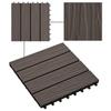 VidaXL 11x Carreau de Terrasse Relief WPC 30x30 cm 1 m² Marron Dalle de Jardin 45038