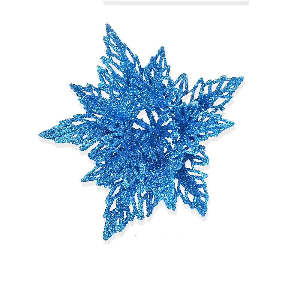 13cm Weihnachten Glitzer Blume Kopf Pailletten Realistisch Künstliche Weihnachtsstern Blume Handgemacht Simulation Weihnachtsbaum Dekorationen