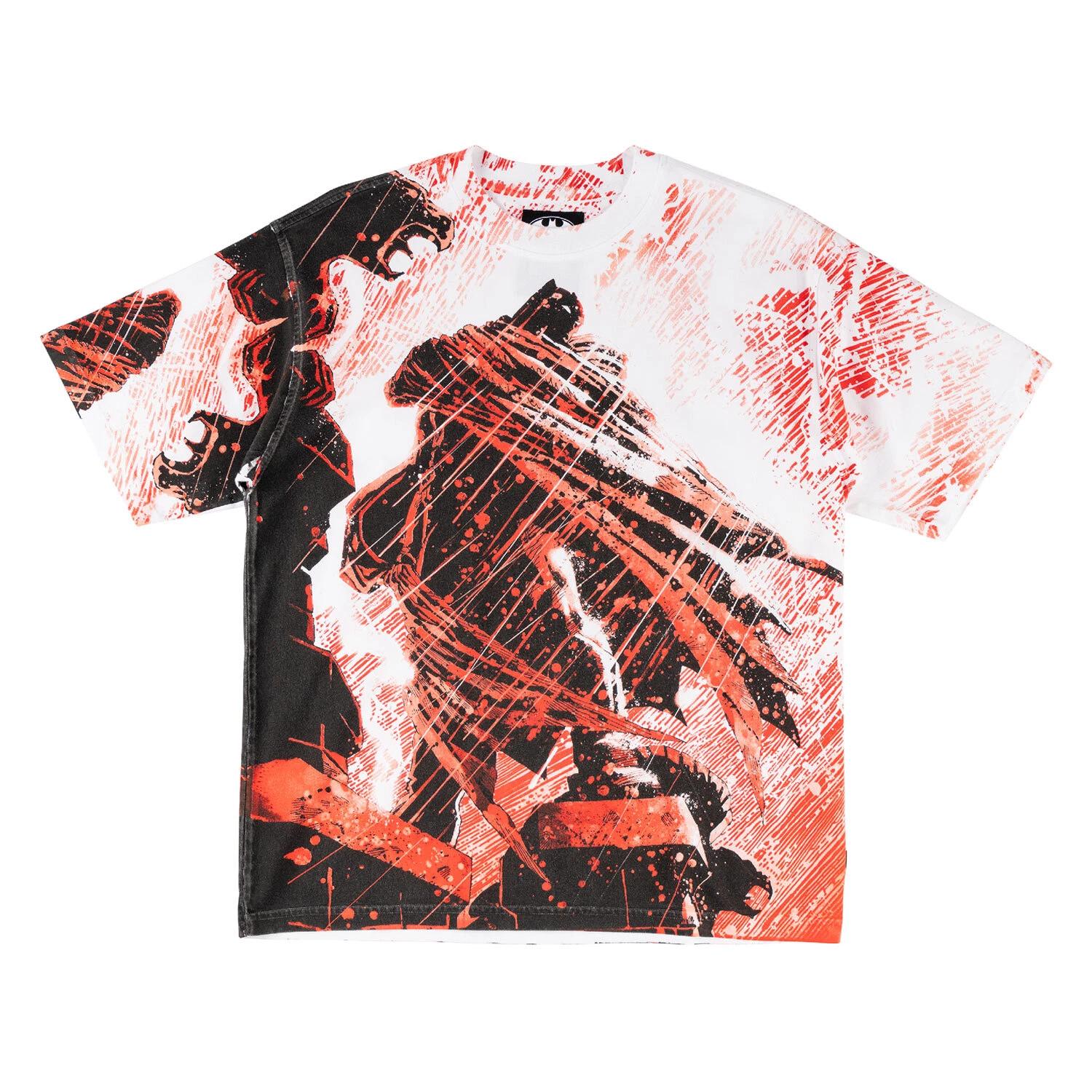 Welcome x Batman Skateboard T-Shirt Gargoyle All-Over Print White 4XL