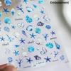 Laser Sliver Star Ocean Dolphin Whale Shoal of Fish Bubbles Sea Marine Organisms Nail Art Sticker Self Adhesive Manicure Decal