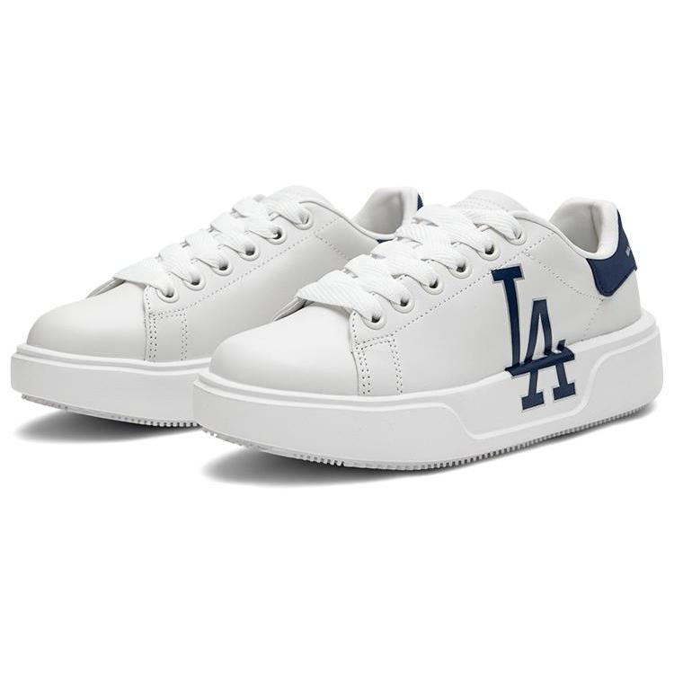 New MLB Chunky Classic Low Top Skateboard Shoes Unisex White Blue 3ASXCCB3N-07WHS