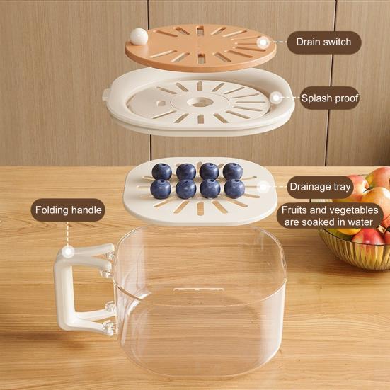 Drain Basket with Detachable Design Transparent Visible Stackable Multifunctional Drain Box Hollow Net Tray