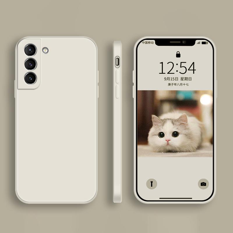 Square Liquid Silicone Al Case For For Samsung Galaxy S20 S21 Plus S22 Ultra S23 FE Bag Funda S24 S26 S25 5G Soft Cover