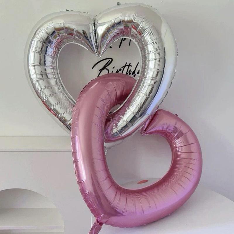 40 inch Heart Balloons Hollow Hook Love Hearts Aluminum Film Balloon Wedding Party decor Love Balloon for Birthday Photo shoots