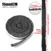 10/15mm Fireplace Sealing Rope Wood Burning Stove Door Self-Adhesive Fiberglass Sealing Cord Replacement  Black Gasket Tape