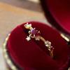 Huitan Heart Red Cubic Zirconia New Rings for Women Aesthetic Wedding Band Accessories Statement Female Rings Party Jewelry Gift