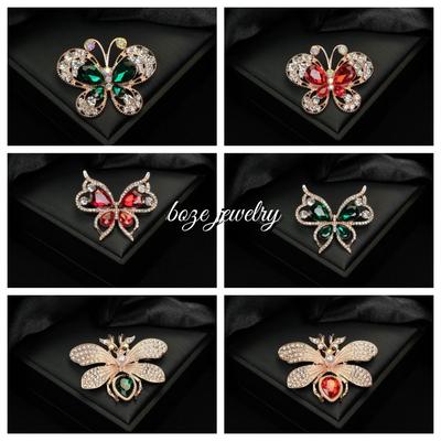 Exquisite Diamond-Accented Butterfly Brooch: High-End European & American Women's Fashion Crystal Pin