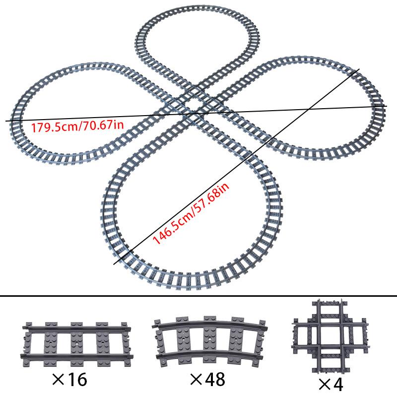 MOC Compatible With LEGO Train Track Combination Scene Building Blocks DIY Cross Track Railroad Flexible Bricks Toys Rail Car