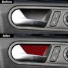 2PCS Real Carbon Fiber Car Inner Door Handle Bowl Panel Decorative Sticker For Volkswagen Beetle 2012-2019 Interior Accessories