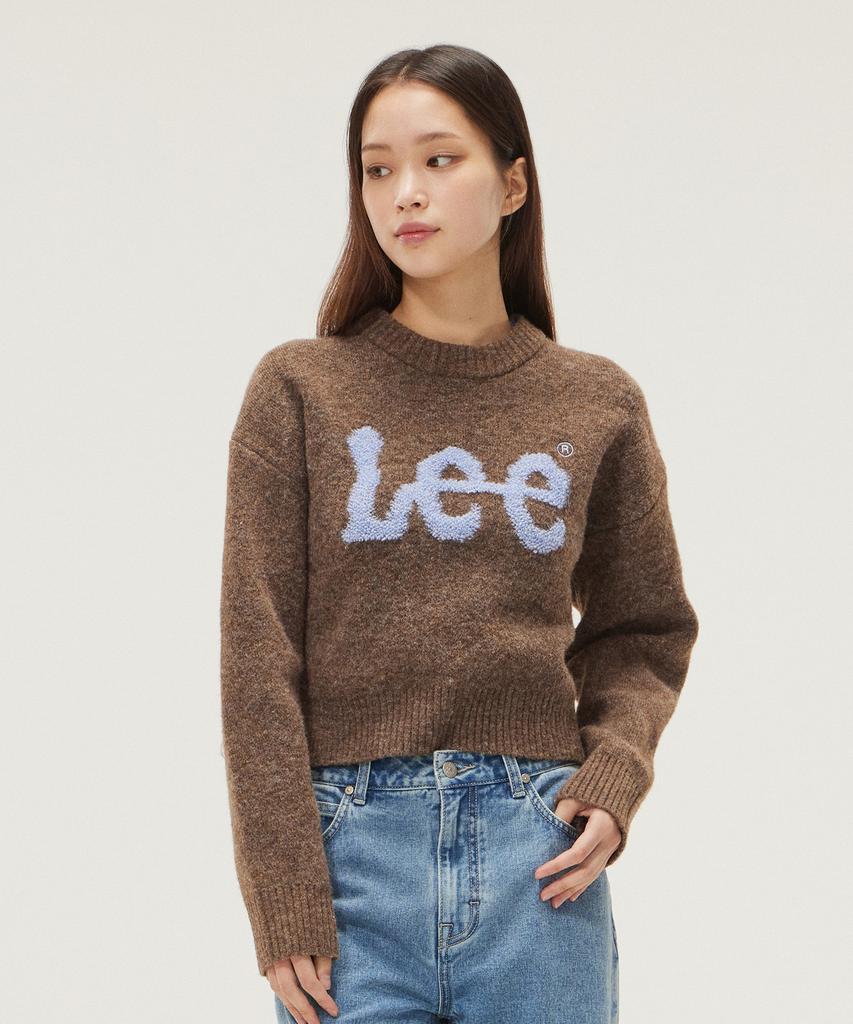 LEE Boucle Big Twitch Logo Knit Chocolate