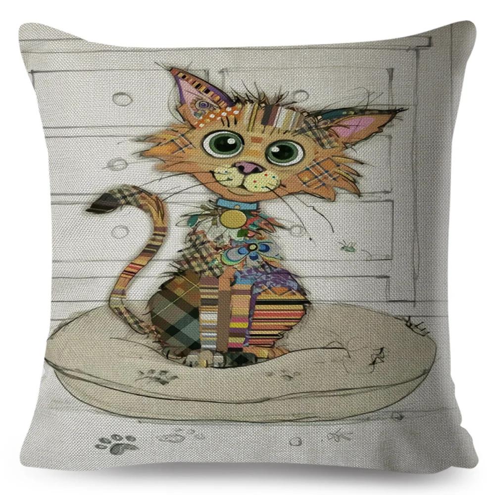 Nordic Style Cartoon Monkey Dog Cat Rabbit Cushion Cover Decor Children Drawing Animal Pillow Case for Sofa Home Car Pillowcase