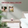 1Pcs Crystal Ball Decor Pink Delicate Powder Crystal Elegant Design Wooden Base Bedroom Living Room Office Ornament