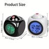 Portable LCD digital projection alarm clock, LCD screen display, living room bedroom projection alarm clock, home decoration